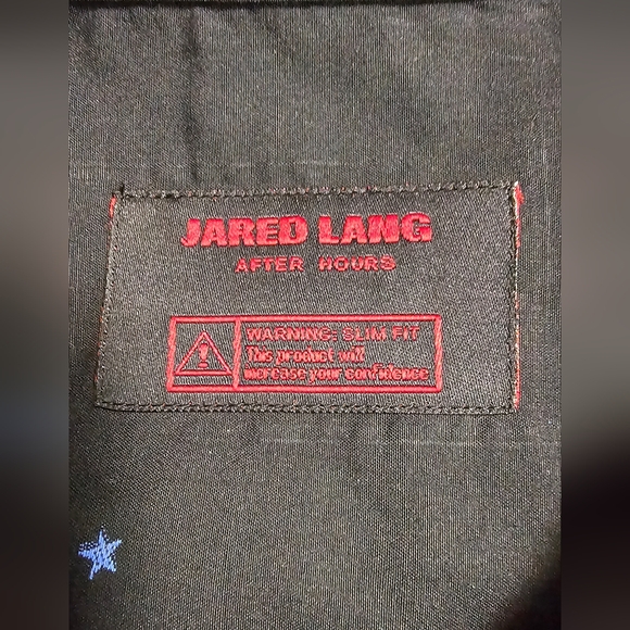 Jared Lang After Hours Star Print Button Down Shirt Black Men's Size Medium - Picture 7 of 10